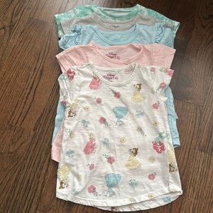 5 Disney Girls 4T Short Sleeve 
Disney Princess Tee Shirts bundle